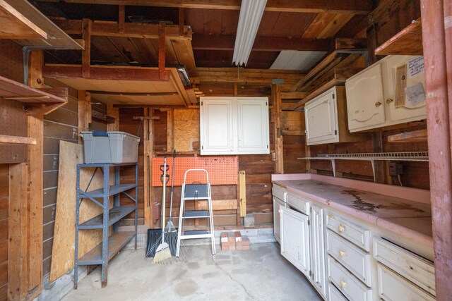 10989 Seminole Shore Dr, Huntsville, OH 43324 - below grade area with wood walls