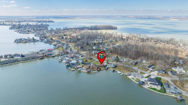 10989 Seminole Shore Dr, Huntsville, OH 43324 - aerial overview of property's location featuring a nearby body of water and nearby suburban area