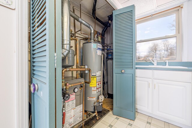 10989 Seminole Shore Dr, Huntsville, OH 43324 - utility room with gas water heater and a sink