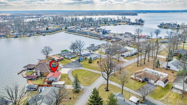 10989 Seminole Shore Dr, Huntsville, OH 43324 - aerial perspective of suburban area with a large body of water