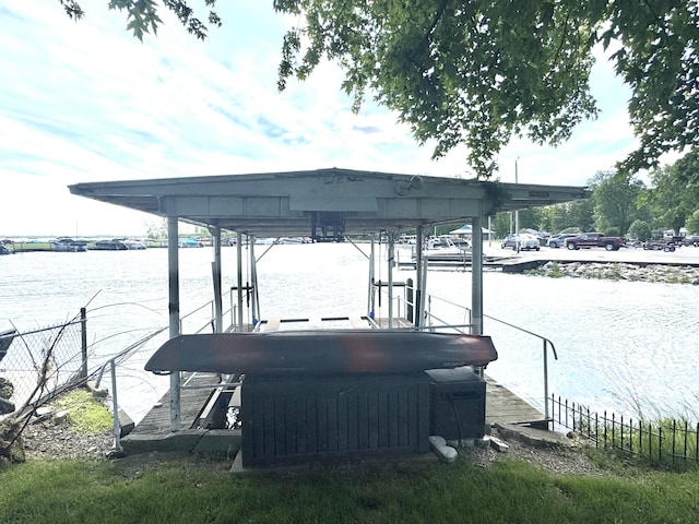 13864 Public Dr, Lakeview, OH 43331 - dock featuring boat lift and a water view