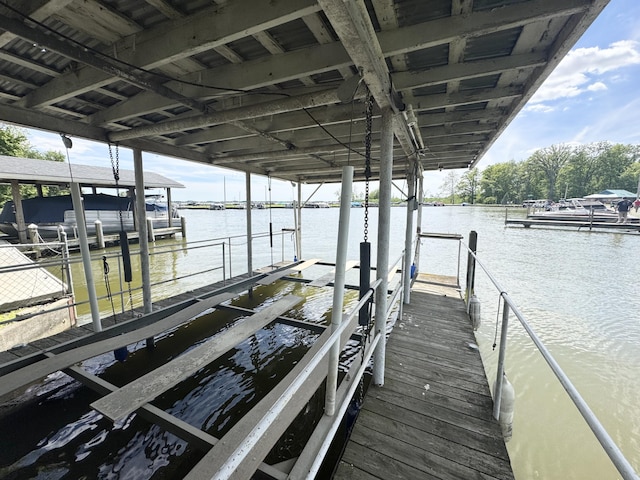 13864 Public Dr, Lakeview, OH 43331 - dock area with boat lift and a water view