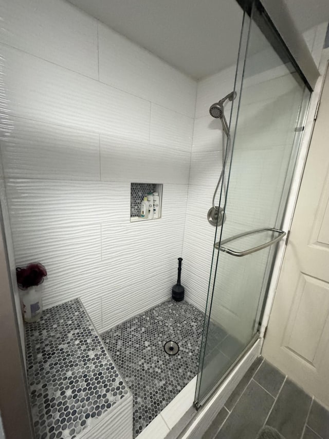 13864 Public Dr, Lakeview, OH 43331 - bathroom featuring a stall shower and tile patterned floors