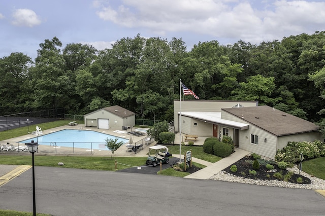 3112 Legend Way, Dayton, OH 45449 - view of pool featuring an outdoor structure
