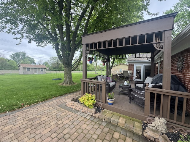 612 S Main St, Saint Marys, OH 45885 - view of patio / terrace featuring a wooden deck and outdoor lounge area