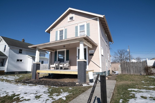 view of front of house with a porch