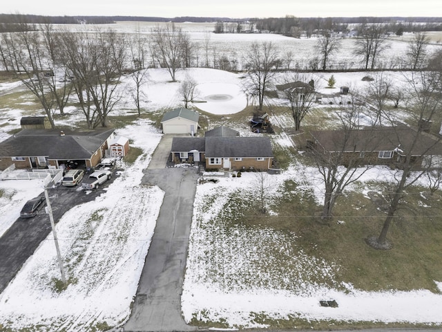 view of snowy aerial view