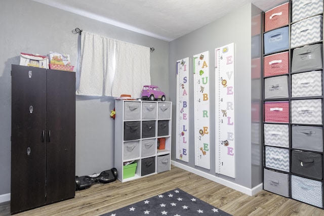 game room featuring hardwood / wood-style flooring