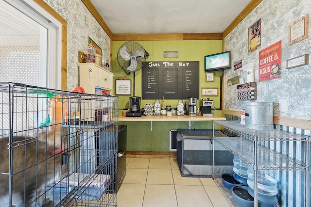 interior space with tile patterned floors