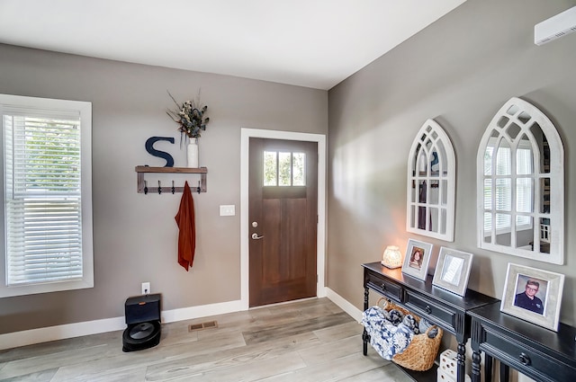 foyer featuring light hardwood / wood-style floors