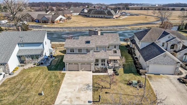 aerial view with a residential view