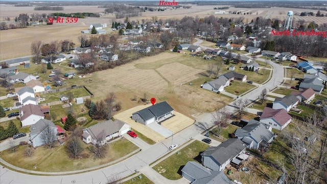 bird's eye view with a residential view