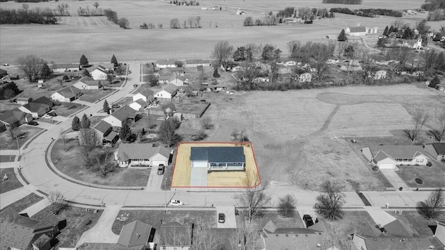 bird's eye view with a residential view and a rural view