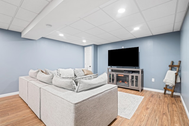 5175 Locust Post Ln, Columbus, OH 43230 - living area featuring wood finished floors, a paneled ceiling, and recessed lighting