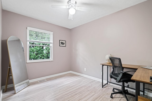 5175 Locust Post Ln, Columbus, OH 43230 - office space with light wood-style flooring and ceiling fan