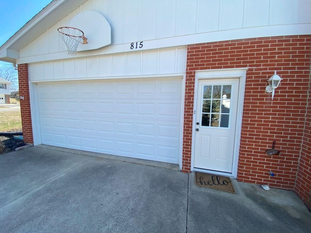 view of garage