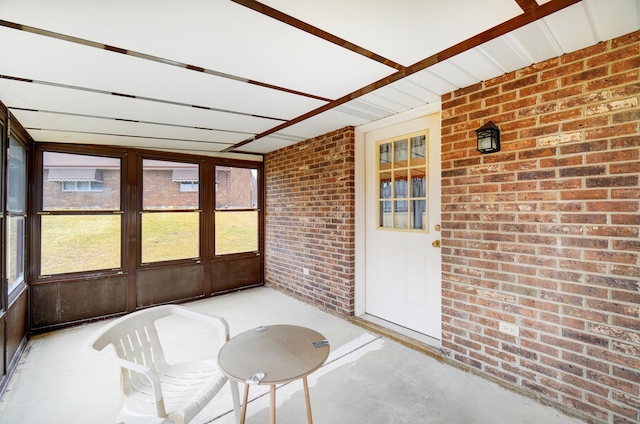 view of unfurnished sunroom