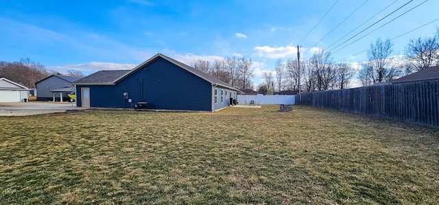 view of yard with fence