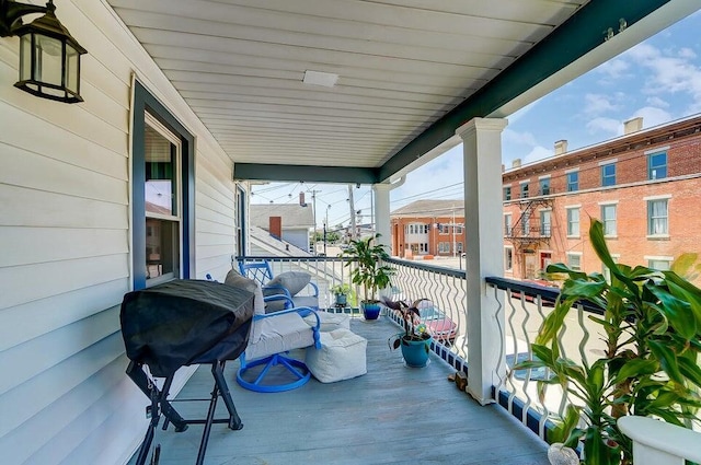 balcony with area for grilling