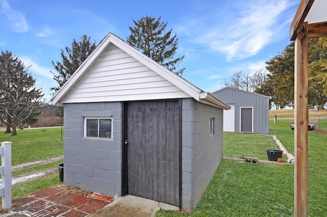 view of shed