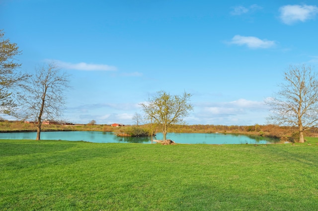 view of yard featuring a water view
