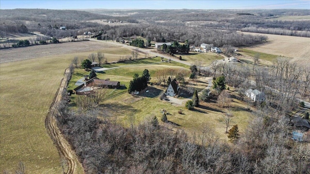 bird's eye view featuring a rural view