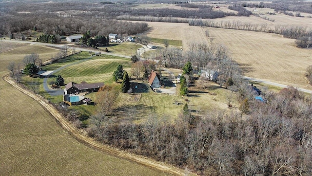 drone / aerial view featuring a rural view