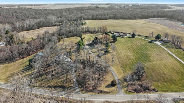 aerial view with a rural view