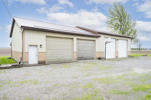 view of detached garage