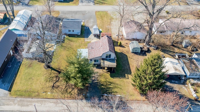 drone / aerial view with a residential view