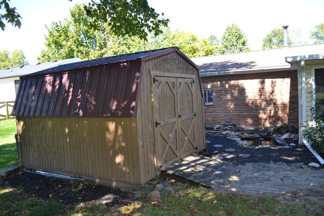 view of shed