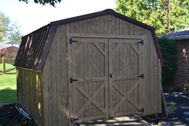 view of shed