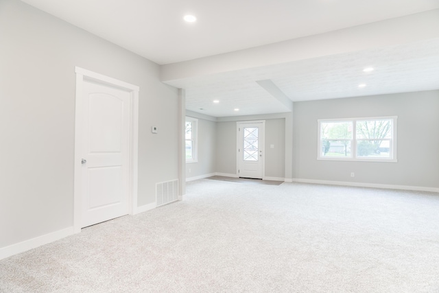 404 N Main St, Jackson Center, OH 45334 - empty room featuring light carpet, recessed lighting, and baseboards
