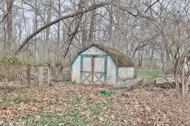 view of shed