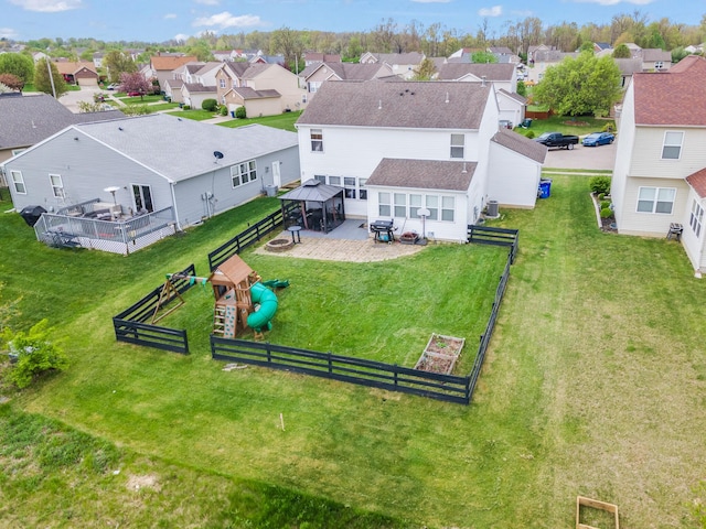 aerial view featuring a residential view