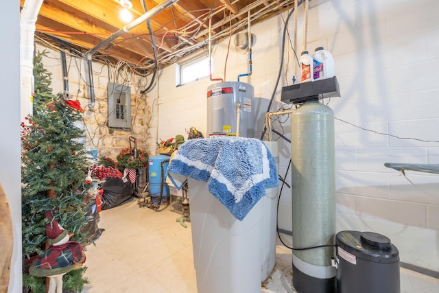 8339 Hite Rd, West Liberty, OH 43357 - utility room featuring electric panel and gas water heater