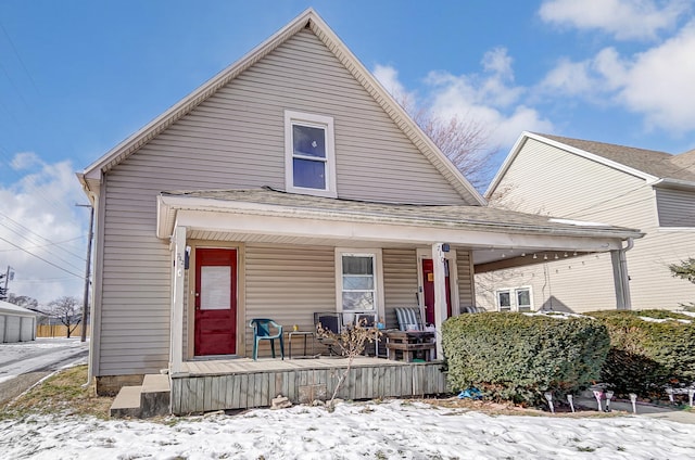 view of front of home with covered porch