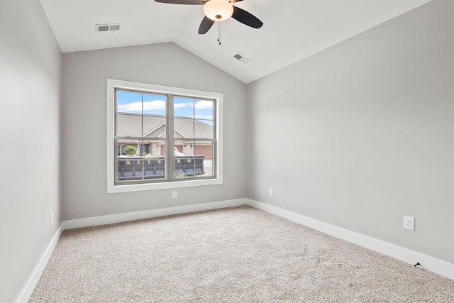 1160 Waterloo St, Troy, OH 45373 - carpeted empty room featuring a ceiling fan and vaulted ceiling