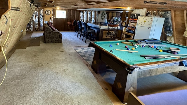 rec room featuring billiards and a bar