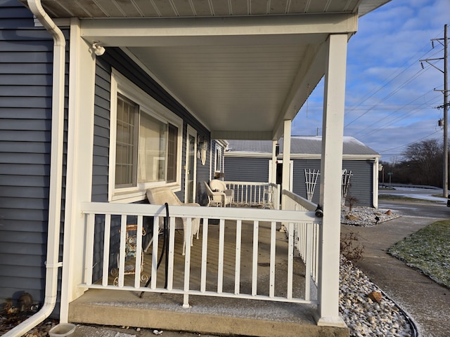 exterior space featuring covered porch