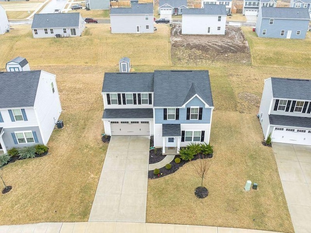 drone / aerial view with a residential view