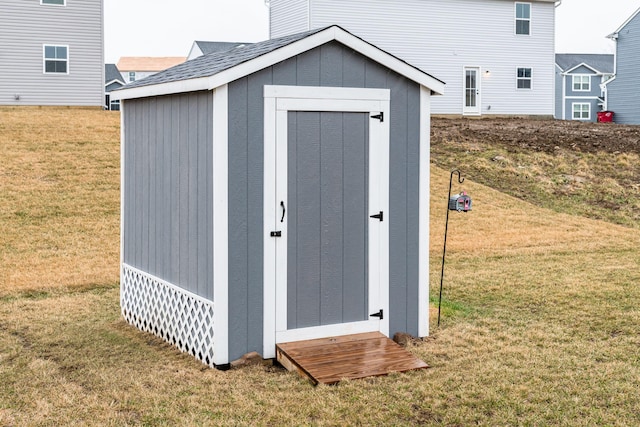 view of shed