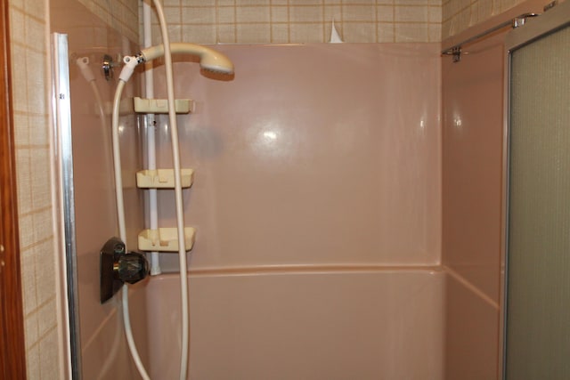 bathroom featuring walk in shower