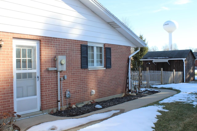 view of snowy exterior