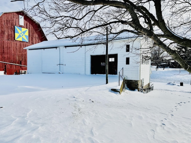 view of snow covered structure