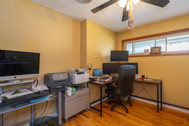 302 N W St, Arcanum, OH 45304 - office area featuring wood finished floors and a ceiling fan