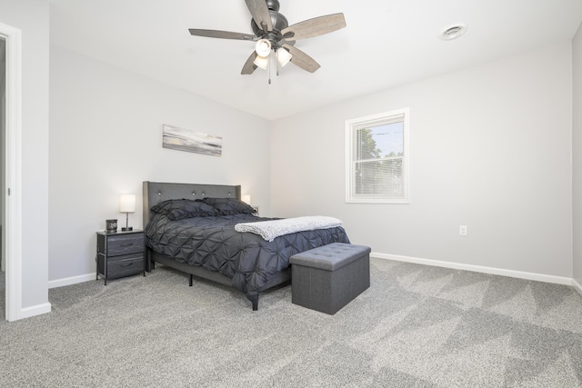11531 Circle Dr, Lakeview, OH 43331 - carpeted bedroom featuring baseboards and ceiling fan