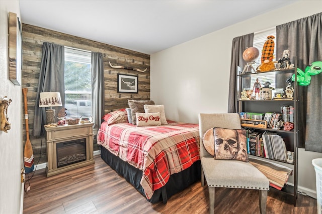 bedroom featuring dark wood-type flooring