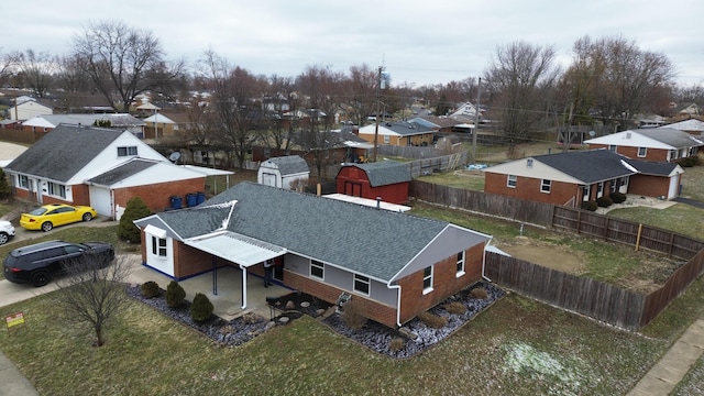 bird's eye view with a residential view