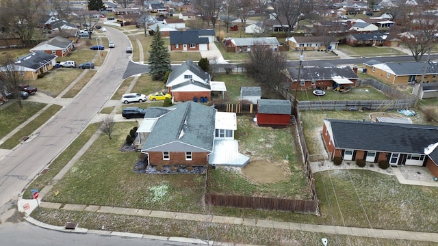 drone / aerial view with a residential view